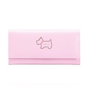 RADLEY LONDON Leather Pink Heritage Dog Outline Large Flapover Matinee Wallet